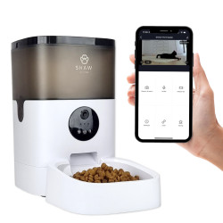 RESIGILAT - Hranitor automat Smart SHAW® pentru caini si pisici cu Camera Video infrarosu, Aplicatie telefon, Programabil, 4L