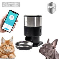 Hranitor automat Smart SHAW® PRO V3 mini pentru caini si pisici, Aplicatie mobila, Programare hrana, Negru