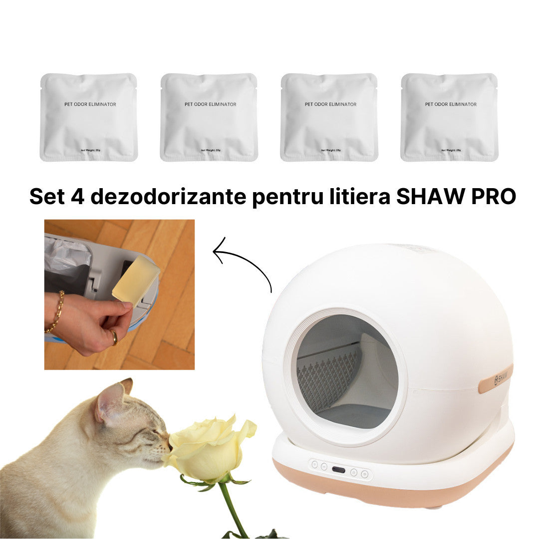 Set 4x Odorizant Litiera Automata SHAW PRO/ ULTRA/ ULTRA VIEW – Eliminare Eficienta a Mirosurilor
