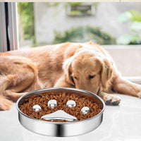 Bol pentru Hranire Lenta SHAW, Material Inox, previne mancatul rapid si balonarea