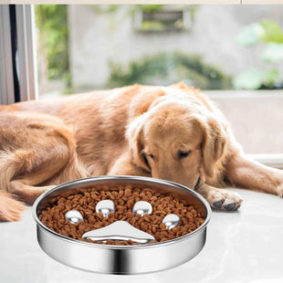 Bol pentru Hranire Lenta SHAW, Material Inox, previne mancatul rapid si balonarea