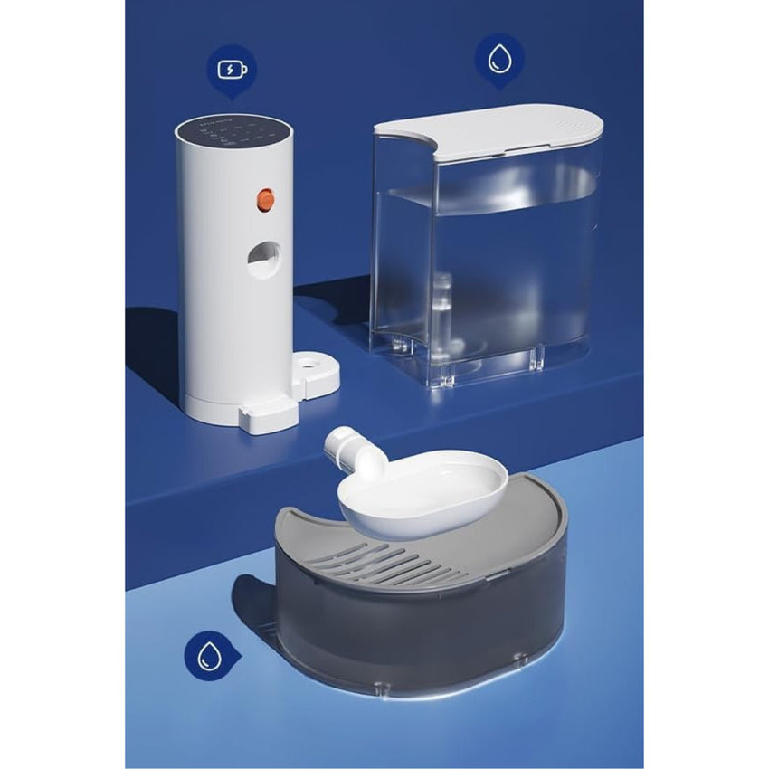 Fantana de Apa Inteligenta Pet Gravity, 3L, Auto-reumplere, Design Inclinat, Separare Apa Reziduala, USB-C Reincarcabil