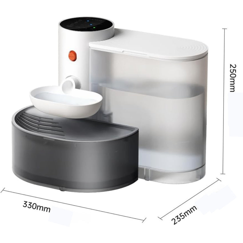 Fantana de Apa Inteligenta Pet Gravity, 3L, Auto-reumplere, Design Inclinat, Separare Apa Reziduala, USB-C Reincarcabil