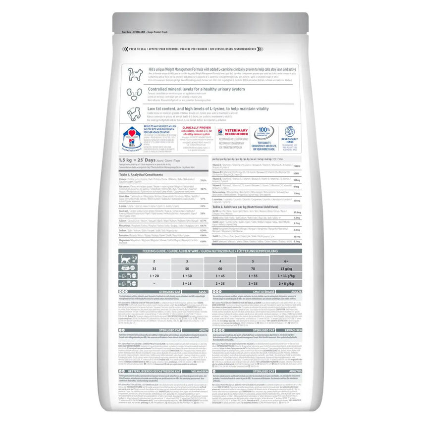 Hrana uscata pentru pisici adulte sterilizate Hill\'s Science Plan Sterilised Cat cu somon 1,5 Kg