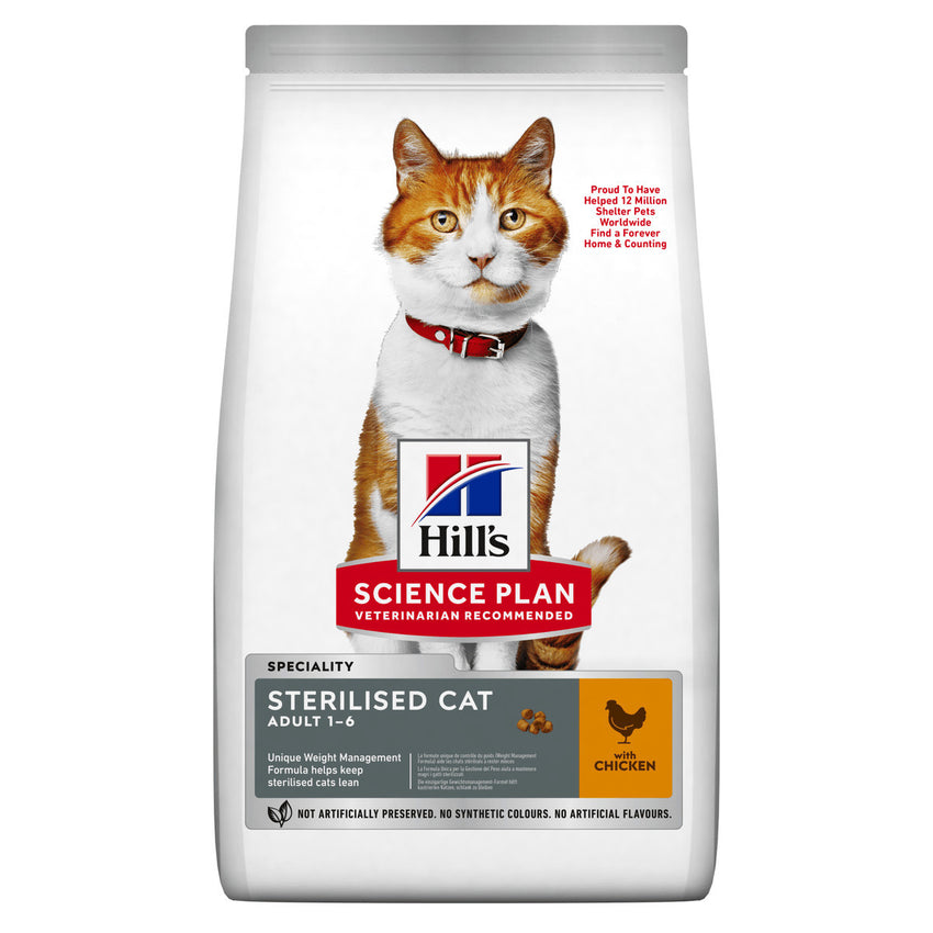 Hrana uscata pentru pisici sterilizate HILL\'S SCIENCE PLAN Sterilised cu pui 3 Kg