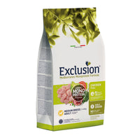 EXCLUSION Mediterraneo Monoprotein Formula Medium Breed, M, Pui, hrană uscată monoproteică câini, 12kg