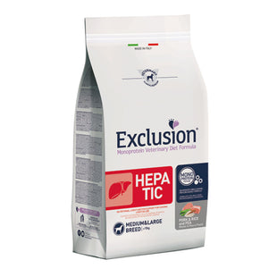 EXCLUSION Monoprotein VD Hepatic Medium&Large, M-XL, Porc și Orez, dietă veterinară, hrană uscată câini, sistem hepatic, 12kg