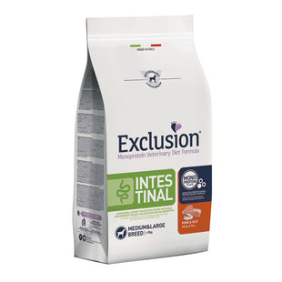 EXCLUSION Monoprotein VD Intestinal Medium&Large M-XL, Porc și Orez, dietă veterinară, hrană uscată câini, sistem digestiv, 12kg
