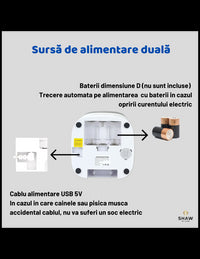 Hranitor automat Smart SHAW® pentru caini si pisici cu Camera Video infrarosu, Aplicatie telefon, Programabil, 4L