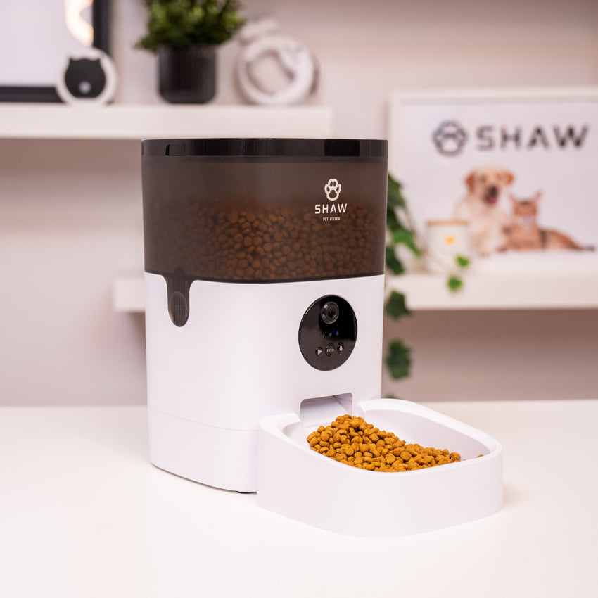 Hranitor automat Smart SHAW® pentru caini si pisici cu Camera Video infrarosu, Aplicatie telefon, Programabil, 4L