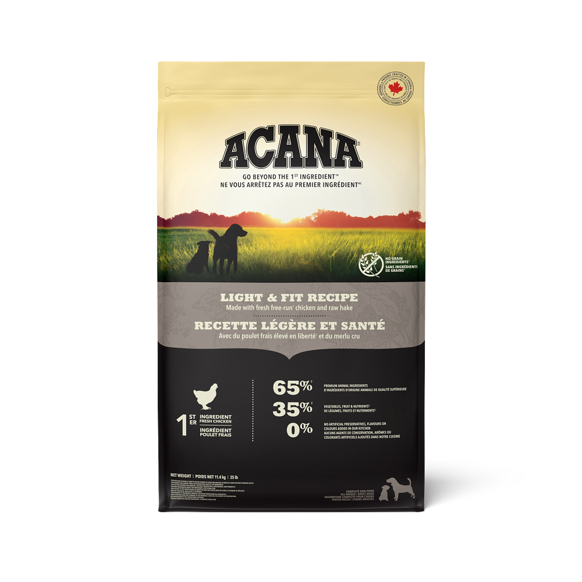 Hrana uscata premium fara cereale pentru caini supraponderali sau sterilizati - ACANA Dog Light & Fit 11.4 kg