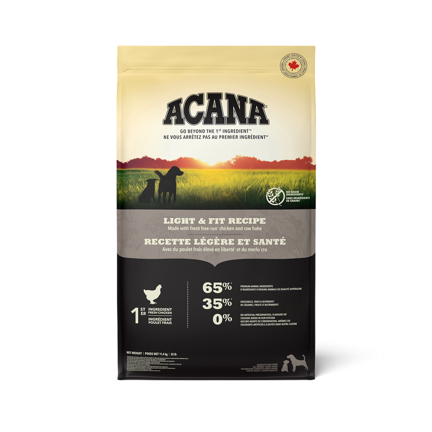 Hrana uscata premium fara cereale pentru caini supraponderali sau sterilizati - ACANA Dog Light & Fit 11.4 kg