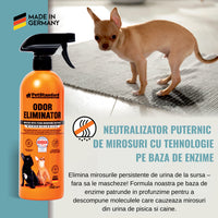 Solutie Profesionala Enzimatica pentru Eliminarea Mirosurilor, Curatare Urina Pisica si Caine, Fecale, Voma,  750 ml