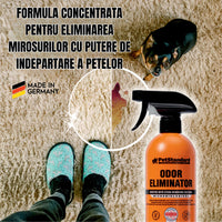 Solutie Profesionala Enzimatica pentru Eliminarea Mirosurilor, Curatare Urina Pisica si Caine, Fecale, Voma,  750 ml