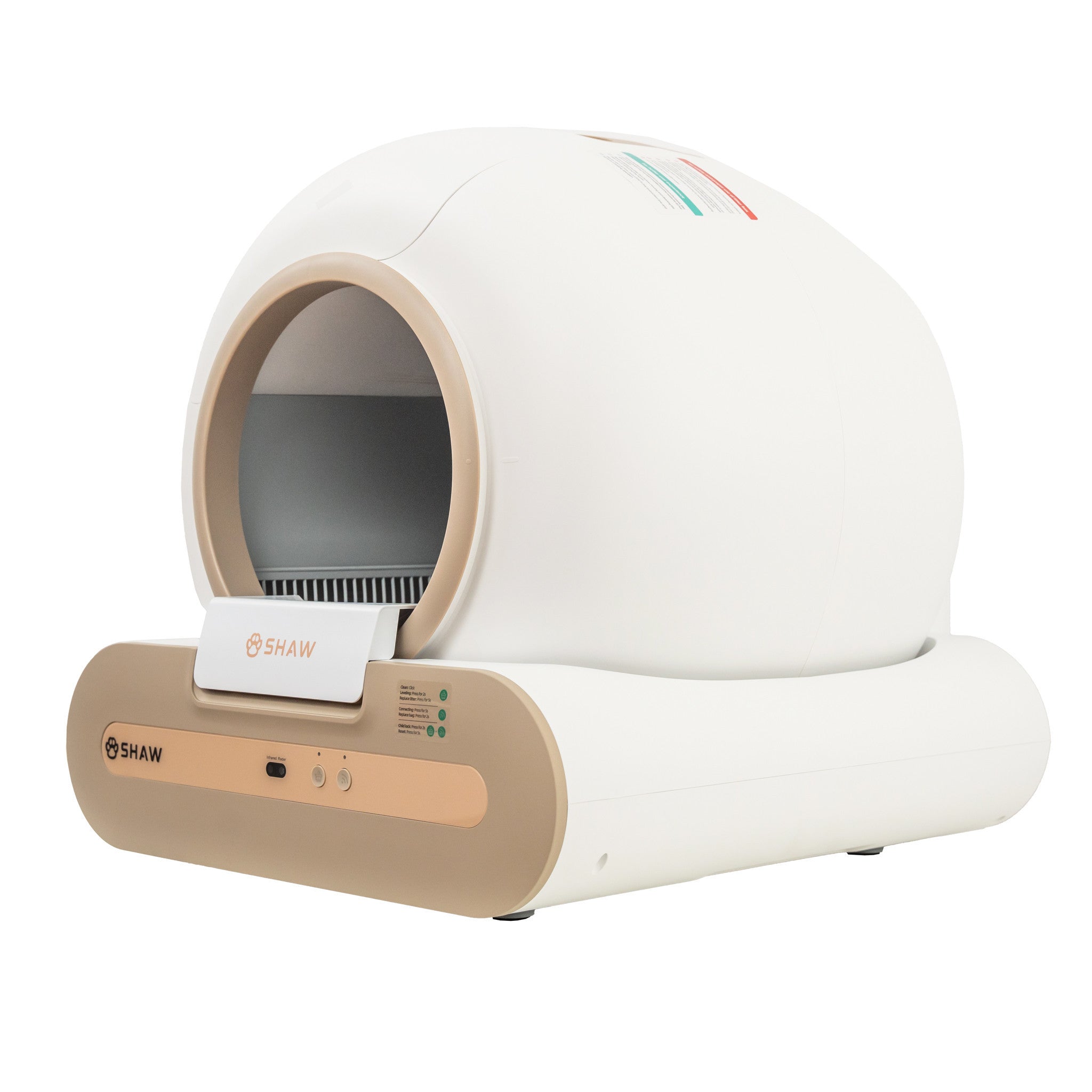 RESIGILAT - Litiera automata smart SHAW® Plus, pentru pisici, auto-curatare, eliminare mirosuri, aplicatie mobila, 9L