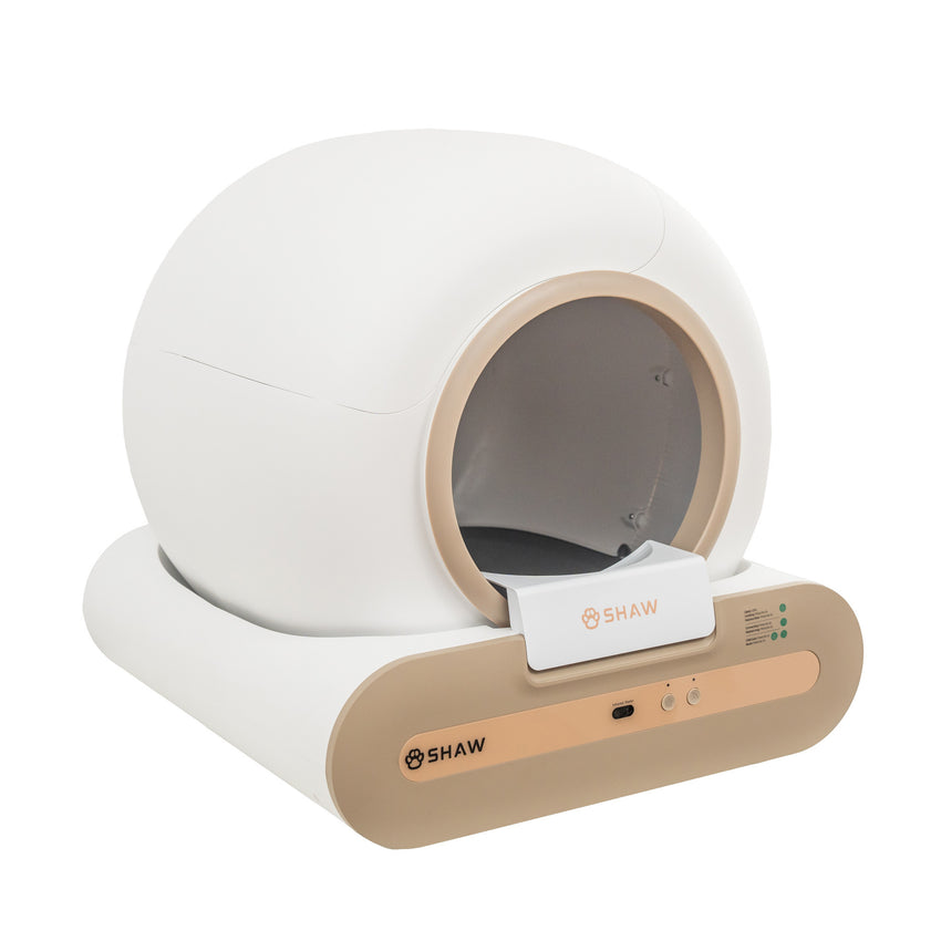 RESIGILAT - Litiera automata smart SHAW® Plus, pentru pisici, auto-curatare, eliminare mirosuri, aplicatie mobila, 9L