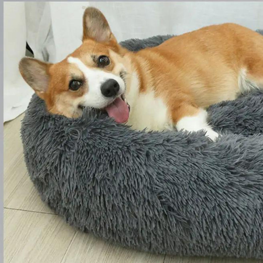 Pat pufos si moale pentru Caini sau Pisici, SHAW®, 50 x 50 cm, Gri inchis