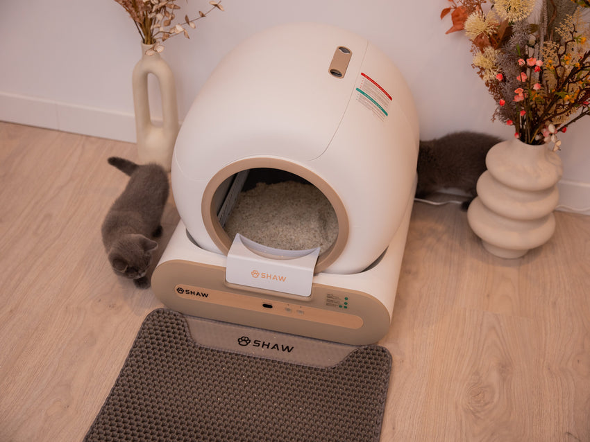 RESIGILAT - Litiera automata smart SHAW® Plus, pentru pisici, auto-curatare, eliminare mirosuri, aplicatie mobila, 9L