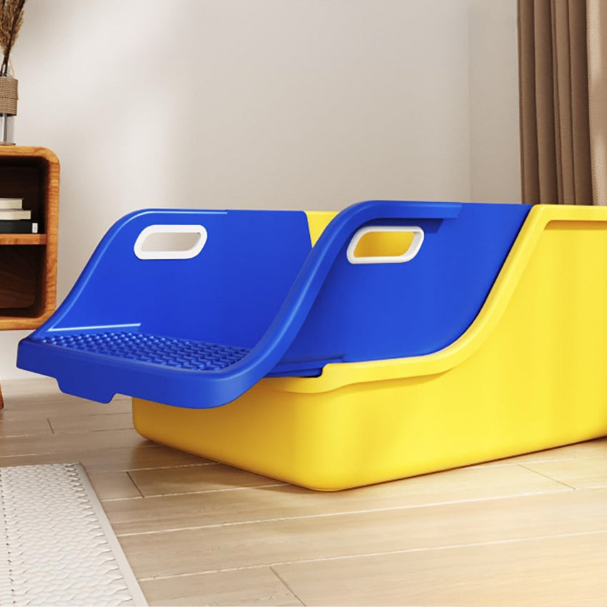 Litiera XL pentru Pisici SHAW®, Plastic, Pereti Inaltati, Filtru cu tava Inclusa, Usor de Curatat