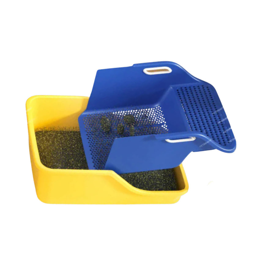 Litiera XL pentru Pisici SHAW®, Plastic, Pereti Inaltati, Filtru cu tava Inclusa, Usor de Curatat