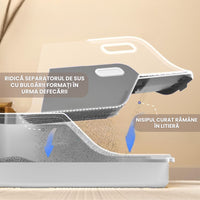 Litiera XL pentru Pisici SHAW®, Plastic, Pereti Inaltati, Filtru cu tava Inclusa, Usor de Curatat