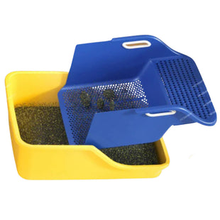 Litiera XL pentru Pisici SHAW®, Plastic, Pereti Inaltati, Filtru cu tava Inclusa, Usor de Curatat