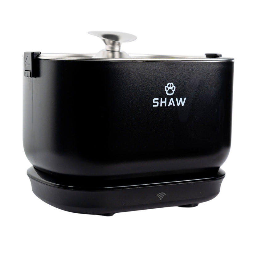 Fantana de apa smart SHAW® PRO V3 cu baterie si senzor, aplicatie mobila, sterilizare UV, pompa wireless, sistem filtrare, Negru