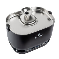 Fantana de apa smart SHAW® PRO V3 cu baterie si senzor, aplicatie mobila, sterilizare UV, pompa wireless, sistem filtrare, Negru