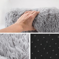 Pat pufos si moale pentru Caini sau Pisici, SHAW®, 50 x 50 cm, Gri deschis