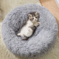 Pat pufos si moale pentru Caini sau Pisici, SHAW®, 50 x 50 cm, Gri deschis
