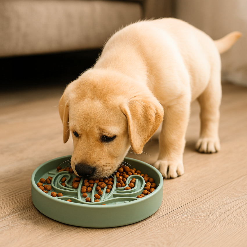 Bol pentru Hranire Lenta SHAW – Din Plastic cu Ventuza, Previne Mancatul Rapid si Balonarea