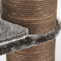 Ansamblu de joaca si catarat pentru pisici cu sisal, SHAW, MDF, gri, model Paris