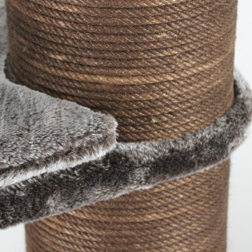 Ansamblu de joaca si catarat pentru pisici cu sisal, SHAW, MDF, gri, model Paris