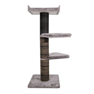 Ansamblu de joaca si catarat pentru pisici cu sisal, SHAW, MDF, gri, model Paris