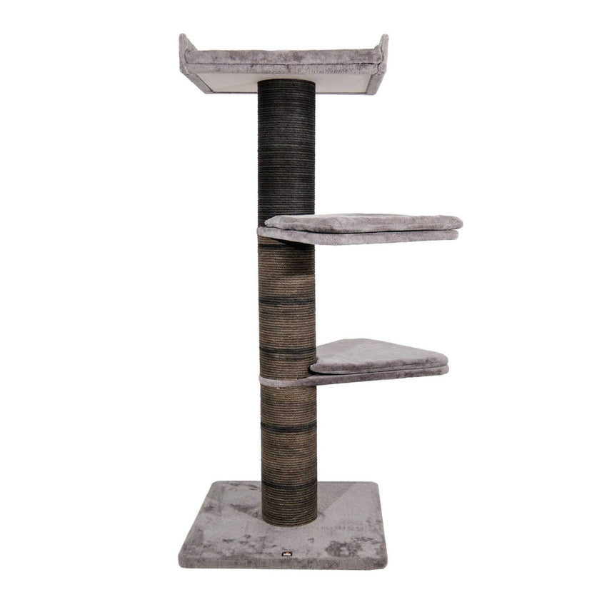 Ansamblu de joaca si catarat pentru pisici cu sisal, SHAW, MDF, gri, model Paris
