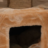 Ansamblu de joaca si catarat pentru pisici cu sisal, SHAW, MDF, bej, model Los Angeles