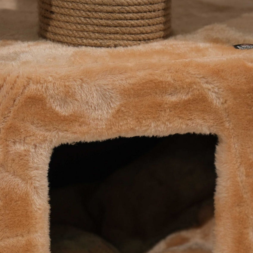 Ansamblu de joaca si catarat pentru pisici cu sisal, SHAW, MDF, bej, model Los Angeles