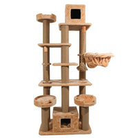 Ansamblu de joaca si catarat pentru pisici cu sisal, SHAW, MDF, bej, model Los Angeles