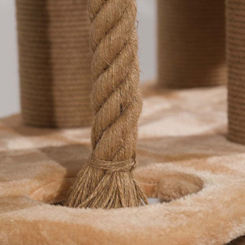 Ansamblu de joaca si catarat pentru pisici cu sisal, SHAW, MDF, gri, model Los Angeles