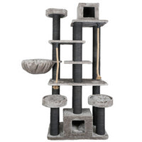 Ansamblu de joaca si catarat pentru pisici cu sisal, SHAW, MDF, gri, model Los Angeles