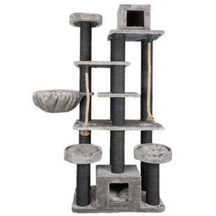 Ansamblu de joaca si catarat pentru pisici cu sisal, SHAW, MDF, gri, model Los Angeles