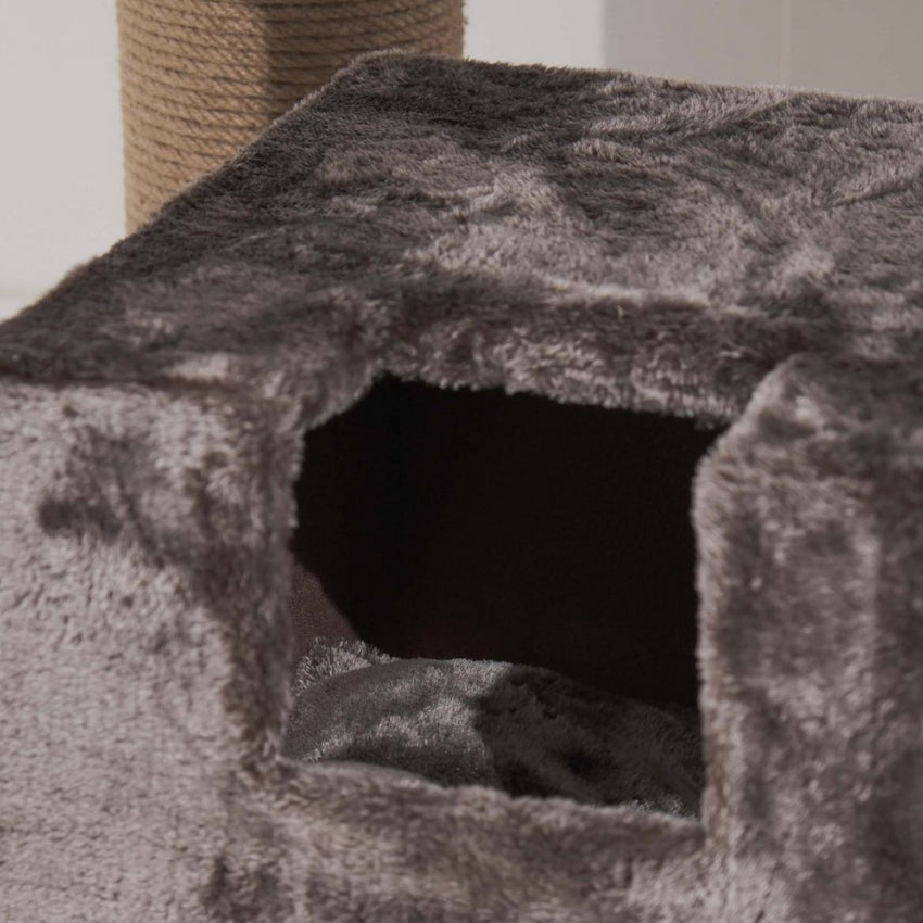 Ansamblu de joaca si catarat pentru pisici cu sisal, SHAW, MDF, bej, model Madrid