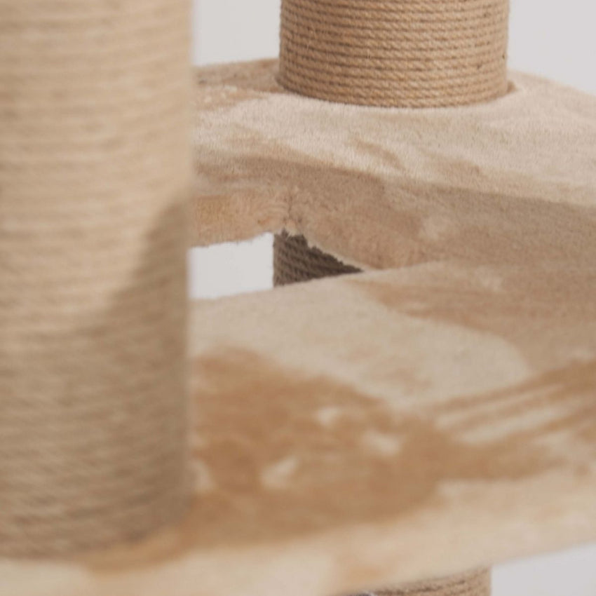 Ansamblu de joaca si catarat pentru pisici cu sisal, SHAW, MDF, bej, model Madrid