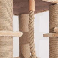 Ansamblu de joaca si catarat pentru pisici cu sisal, SHAW, MDF, bej, model Madrid