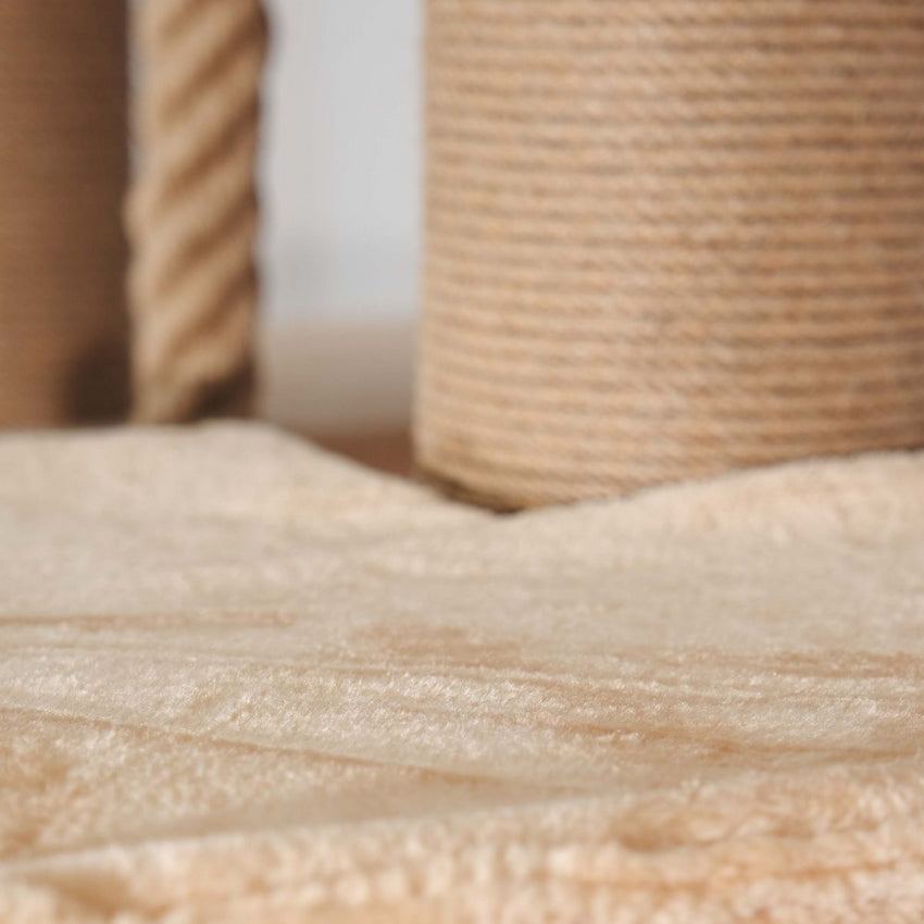 Ansamblu de joaca si catarat pentru pisici cu sisal, SHAW, MDF, bej, model Madrid