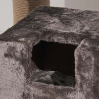 Ansamblu de joaca si catarat pentru pisici cu sisal, SHAW, MDF, gri, model Madrid