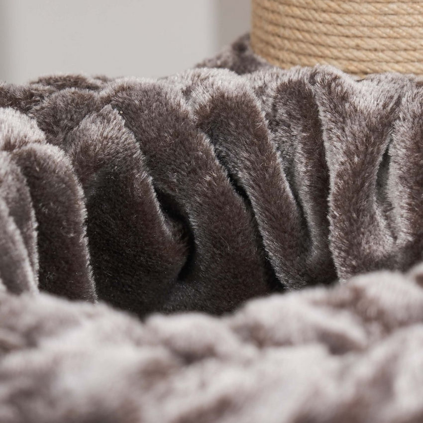 Ansamblu de joaca si catarat pentru pisici cu sisal, SHAW, MDF, gri, model Madrid