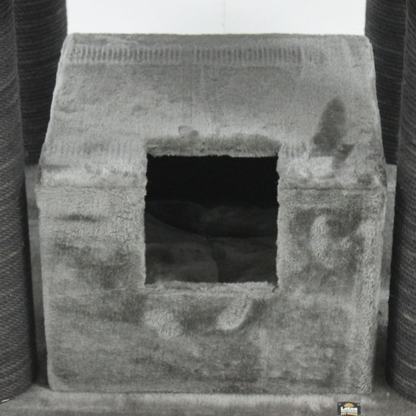 Ansamblu de joaca si catarat pentru pisici cu sisal, SHAW, MDF, gri, model Madrid