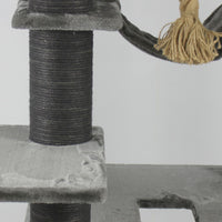 Ansamblu de joaca si catarat pentru pisici cu sisal, SHAW, MDF, gri, model Madrid