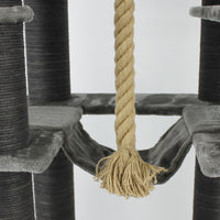 Ansamblu de joaca si catarat pentru pisici cu sisal, SHAW, MDF, gri, model Madrid